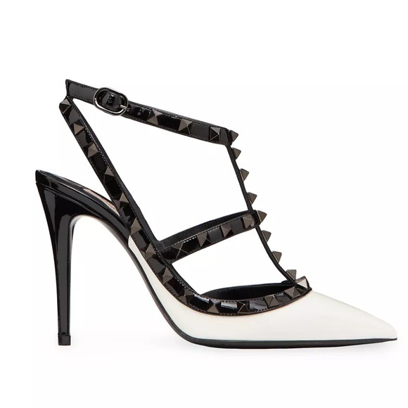 Valentino Garavani Rockstud Two-Tone Leather Pumps - Picture 1 of 11